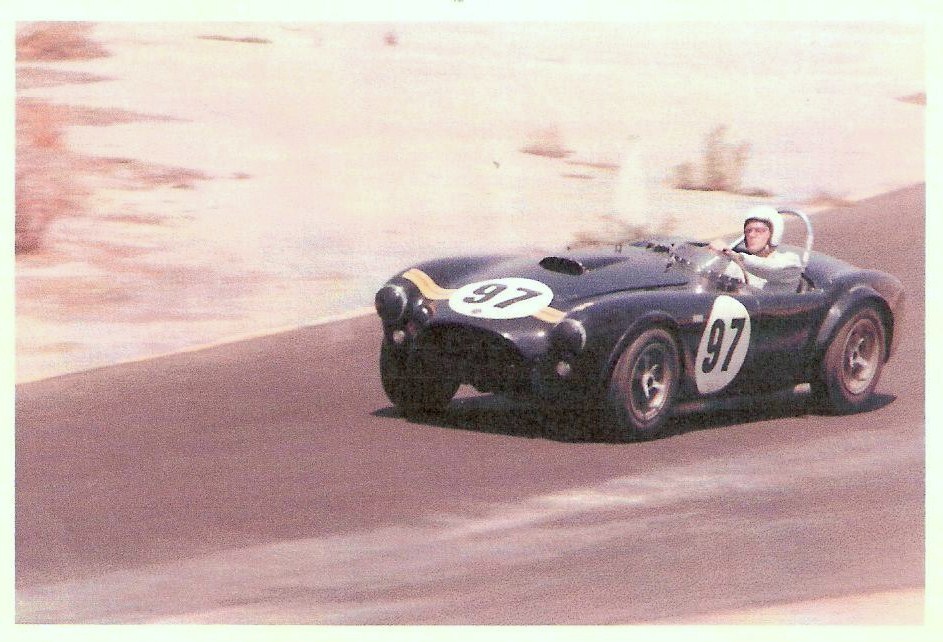 Dave MacDonald races the Cobra at Pomona Raceway in 1963